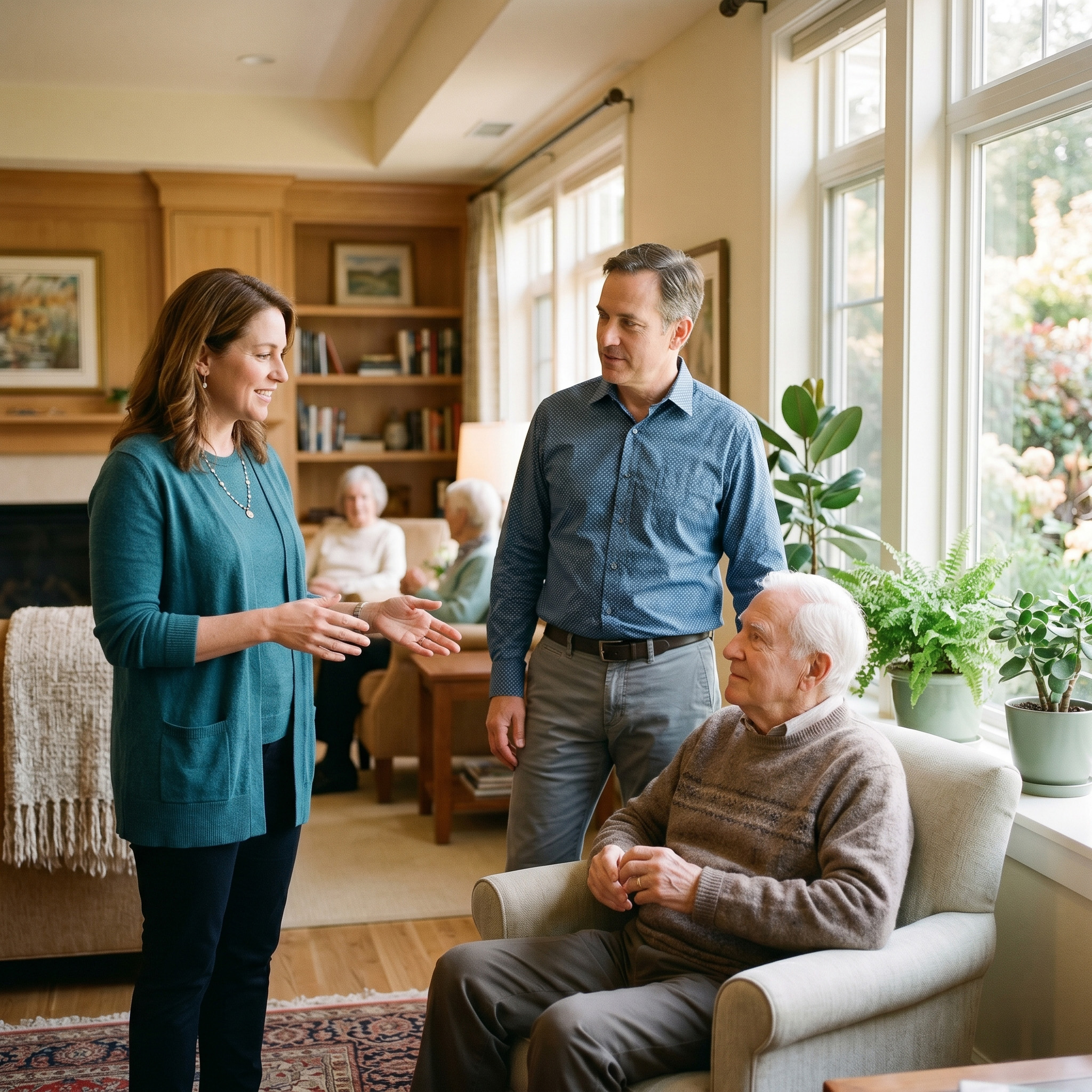 Placement advisor accompanying a family on a facility tour